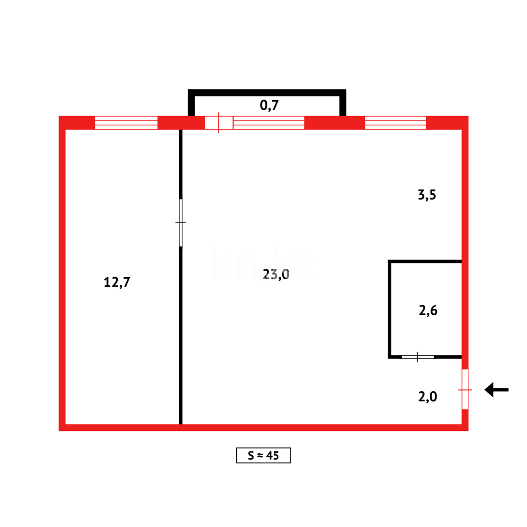 Продажа 2-комнатной квартиры, 43 м² - Продажа квартир в районе Город в Караганде фото 13 из 13