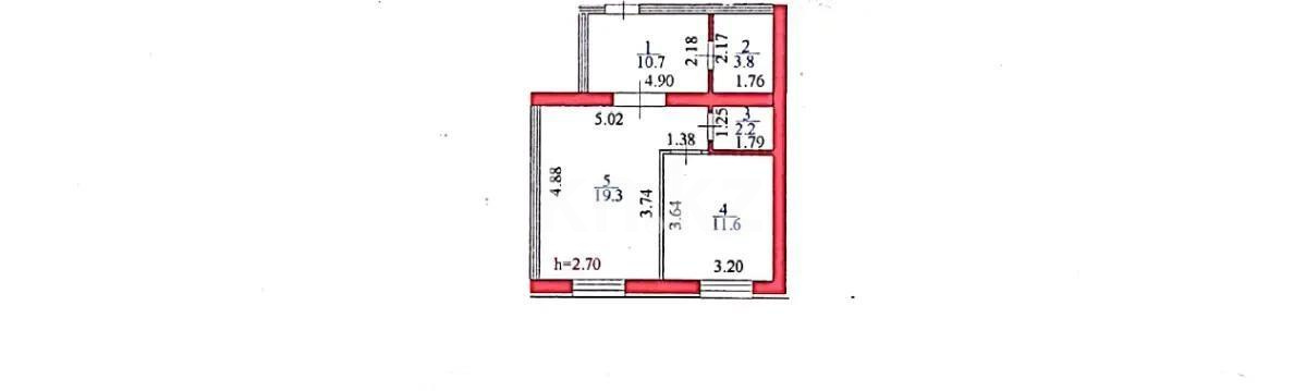 Продажа 2-комнатной квартиры, 47.6 м², ул. Е-495, дом  8 - Продажа  двухкомнатных квартир в Астане фото 4 из 4