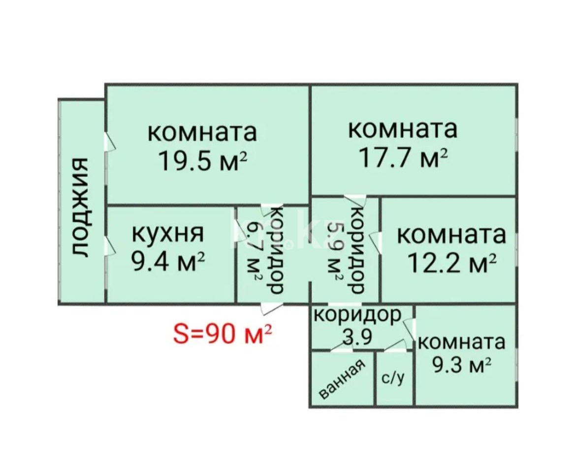 Продажа 4-комнатной квартиры, 90 м², ул. Каирбекова, дом  336 - Продажа квартир в Костанае фото 16 из 16