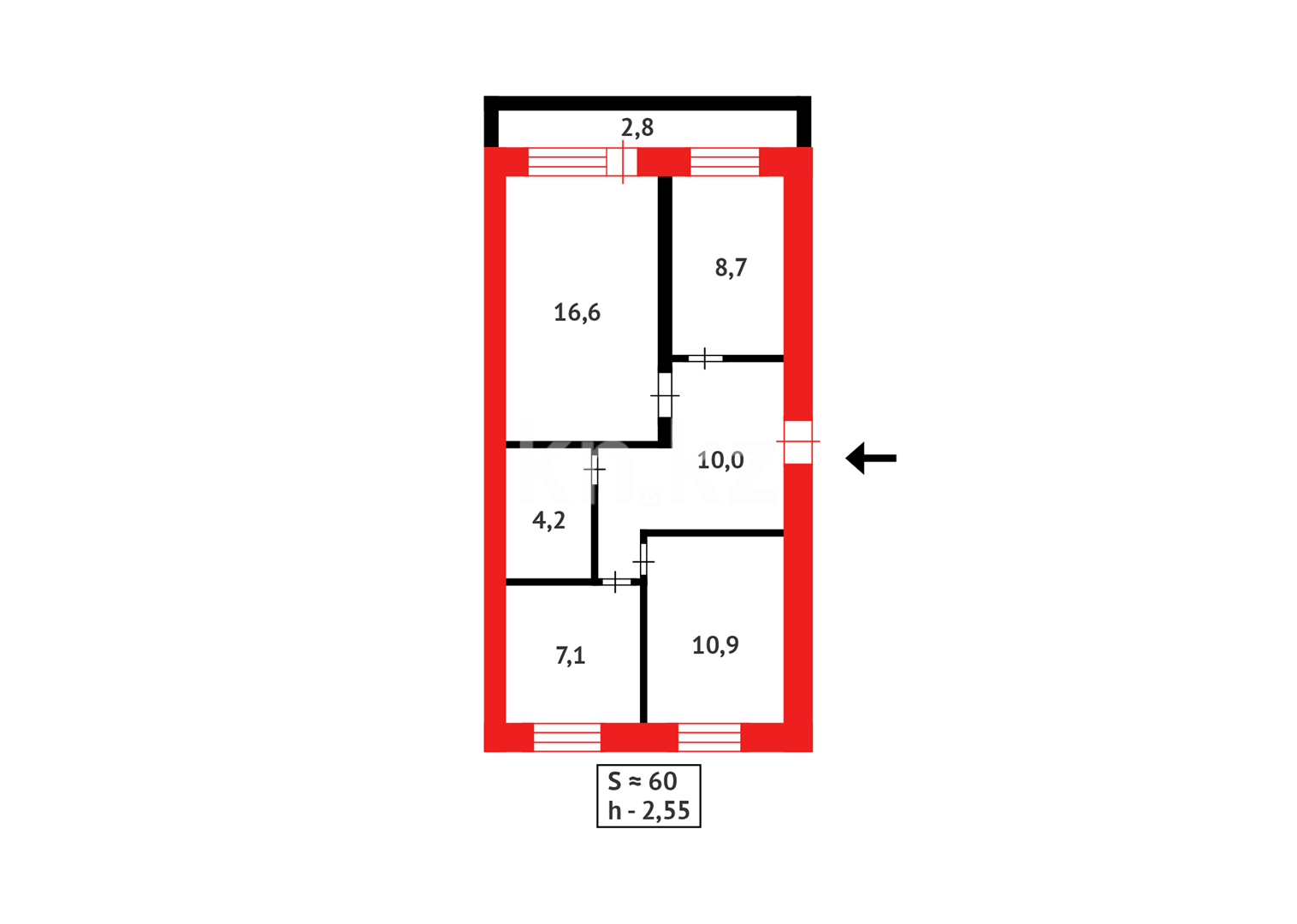 Продажа 3-комнатной квартиры, 60.3 м², Горняк, дом  130 в Сарани - фото 10