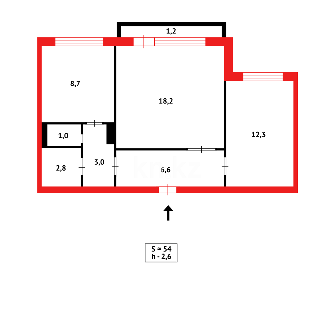 Продажа 2-комнатной квартиры, 54 м², мкр-н Голубые Пруды в Караганде - фото 10
