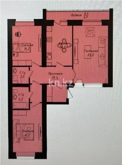 Продажа 3-комнатной квартиры, 93 м² в Астане - фото 2