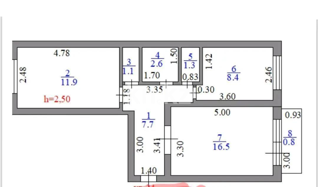 Продажа 2-комнатной квартиры, 50.3 м², ул. Валиханова, дом  27/1 - Продажа  двухкомнатных квартир в Астане без посредников с фото фото 1 из 1