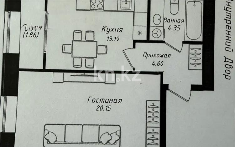 Продажа 1-комнатной квартиры, 44.15 м² в Астане