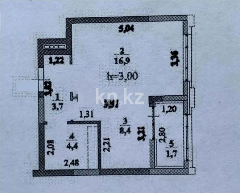 Продажа 1-комнатной квартиры, 35.1 м², ул. Байтурсынова, дом  32 в Астане