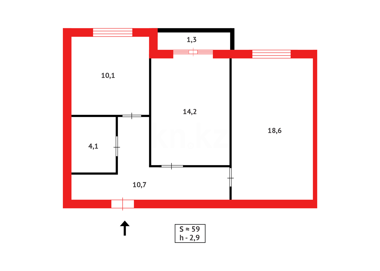 Продажа 2-комнатной квартиры, 59 м² - Продажа квартир в Караганде - страница 3 фото 18 из 18