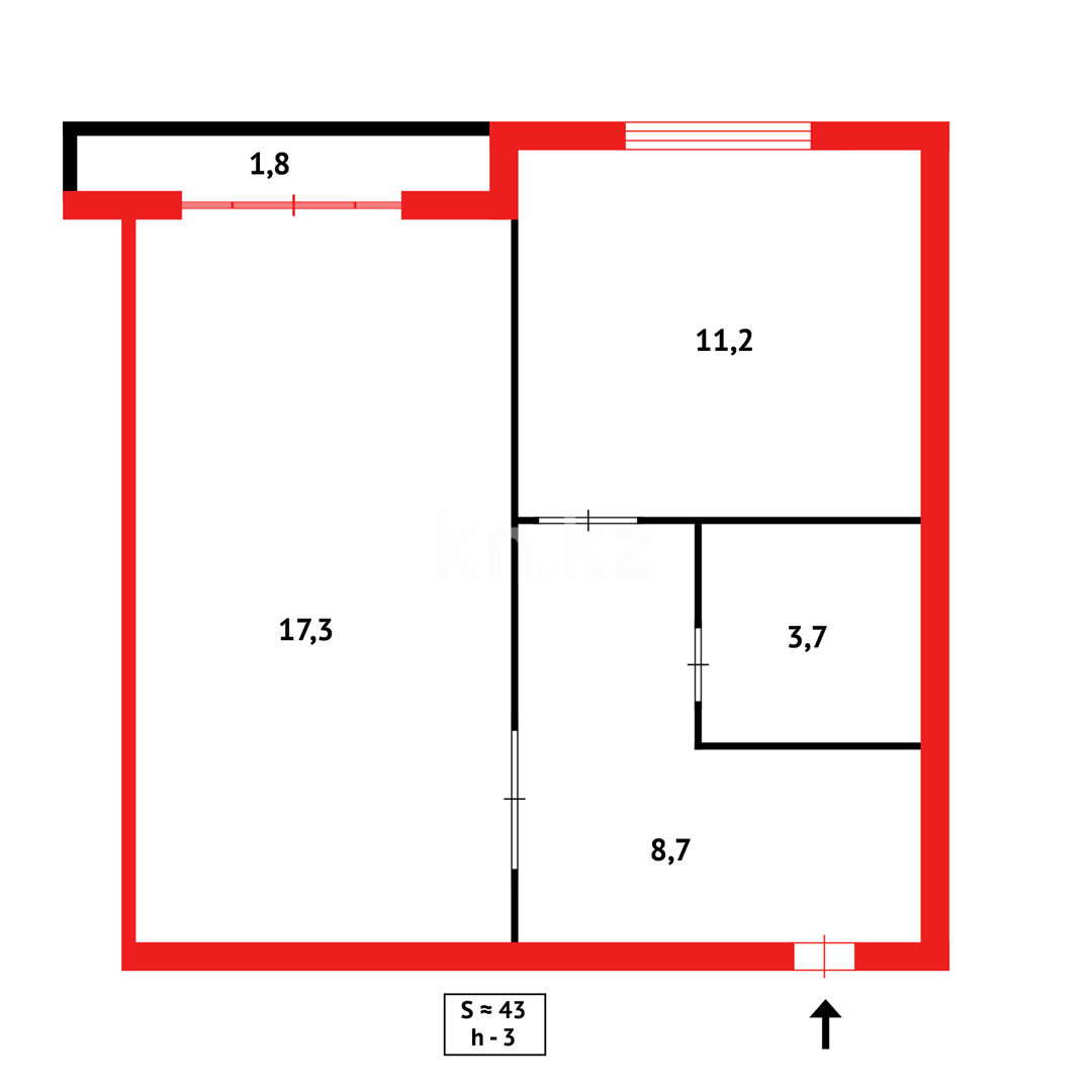 Продажа 1-комнатной квартиры, 42 м² в Караганде - фото 9