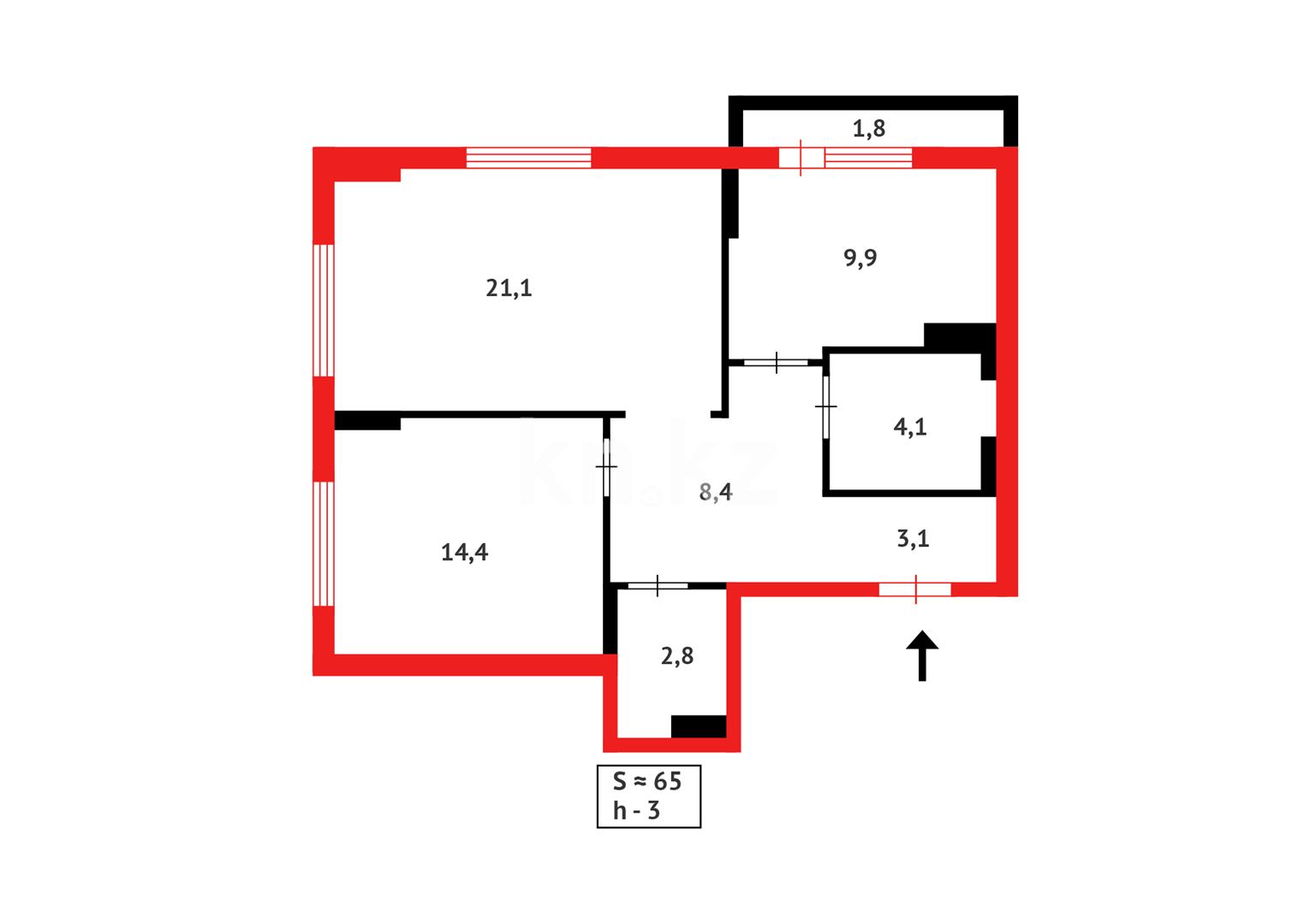 Продажа 2-комнатной квартиры, 65 м² - Продажа  двухкомнатных квартир в новостройках Астаны - страница 173 фото 22 из 22