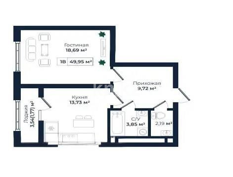 Продажа 1-комнатной квартиры, 50 м² - Продажа  однокомнатных квартир в новостройках Алматы с фото - страница 5 фото 5 из 5