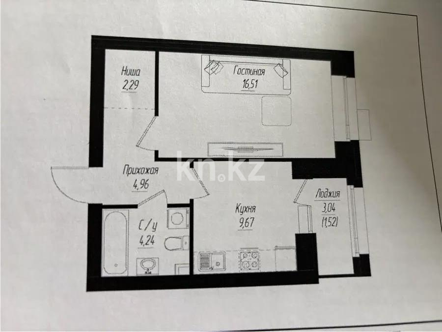 Продажа 1-комнатной квартиры, 40 м² - Продажа однокомнатных квартир в р-не Нура Астаны - страница 3 фото 1 из 1