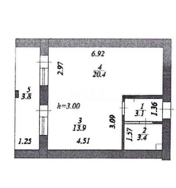 Продажа 1-комнатной квартиры, 44.6 м² в Астане
