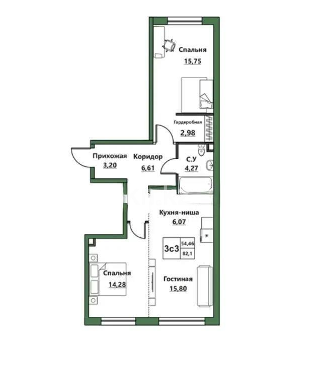 Продажа 3-комнатной квартиры, 78.5 м² - Продажа квартир в Алматы - страница 34 фото 1 из 1