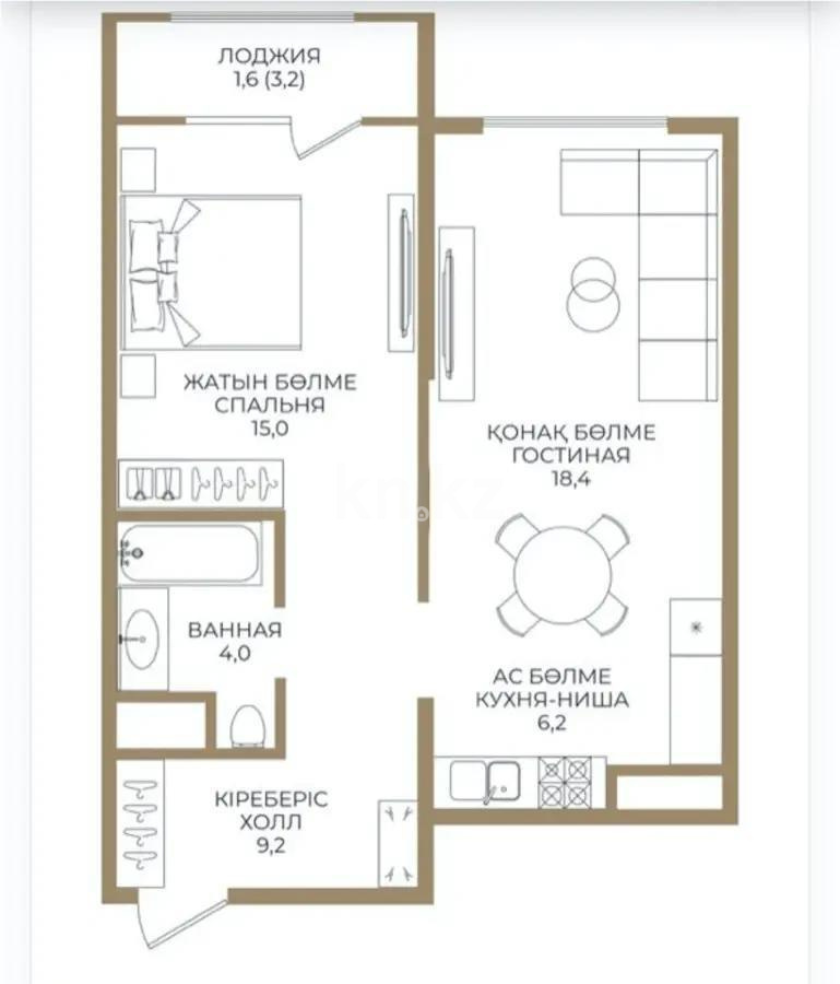 Продажа 2-комнатной квартиры, 54.5 м² - Продажа квартир в Алматы - страница 8 фото 1 из 1