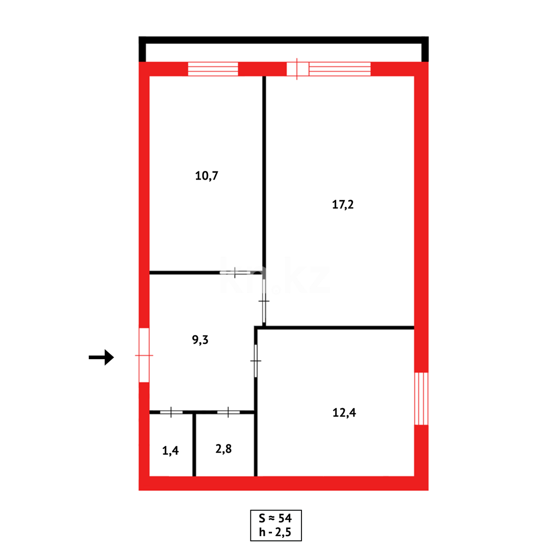 Продажа 3-комнатной квартиры, 57 м², мкр-н 22 в Караганде - фото 15
