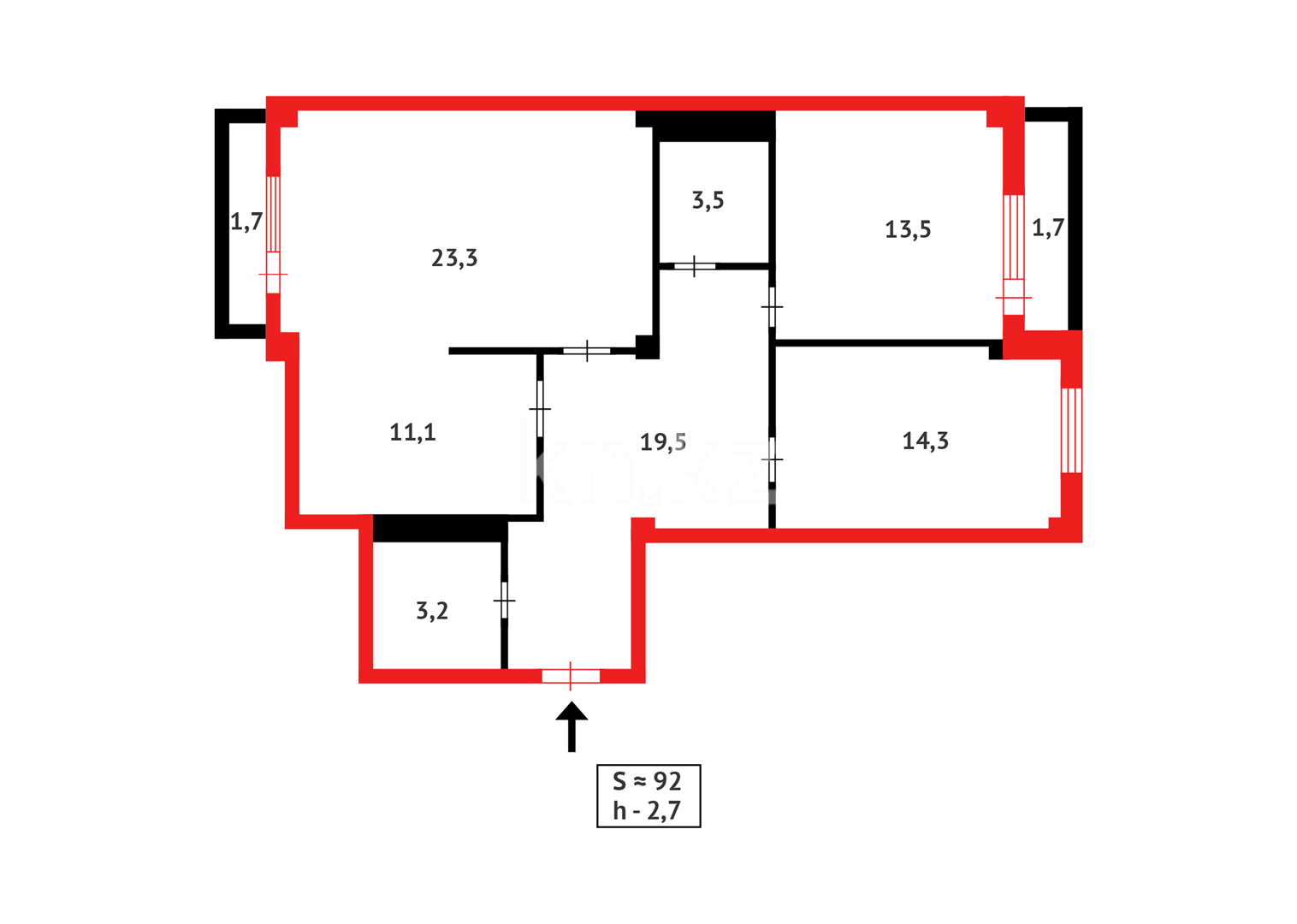 Продажа 3-комнатной квартиры, 91.8 м² - Продажа квартир в новостройках Астаны - страница 288 фото 12 из 12