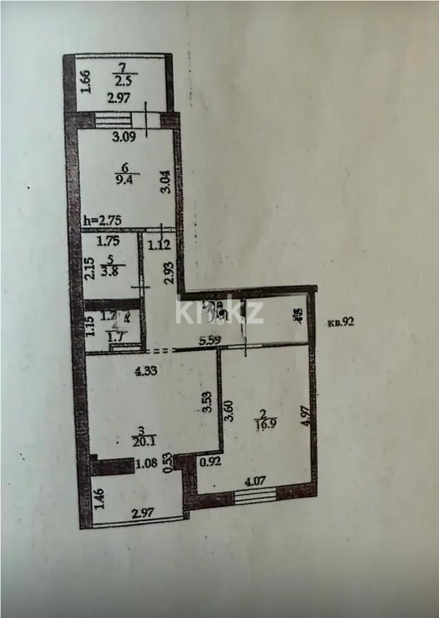 Продажа 2-комнатной квартиры, 66.6 м² - Продажа  двухкомнатных квартир в новостройках Астаны фото 7 из 7