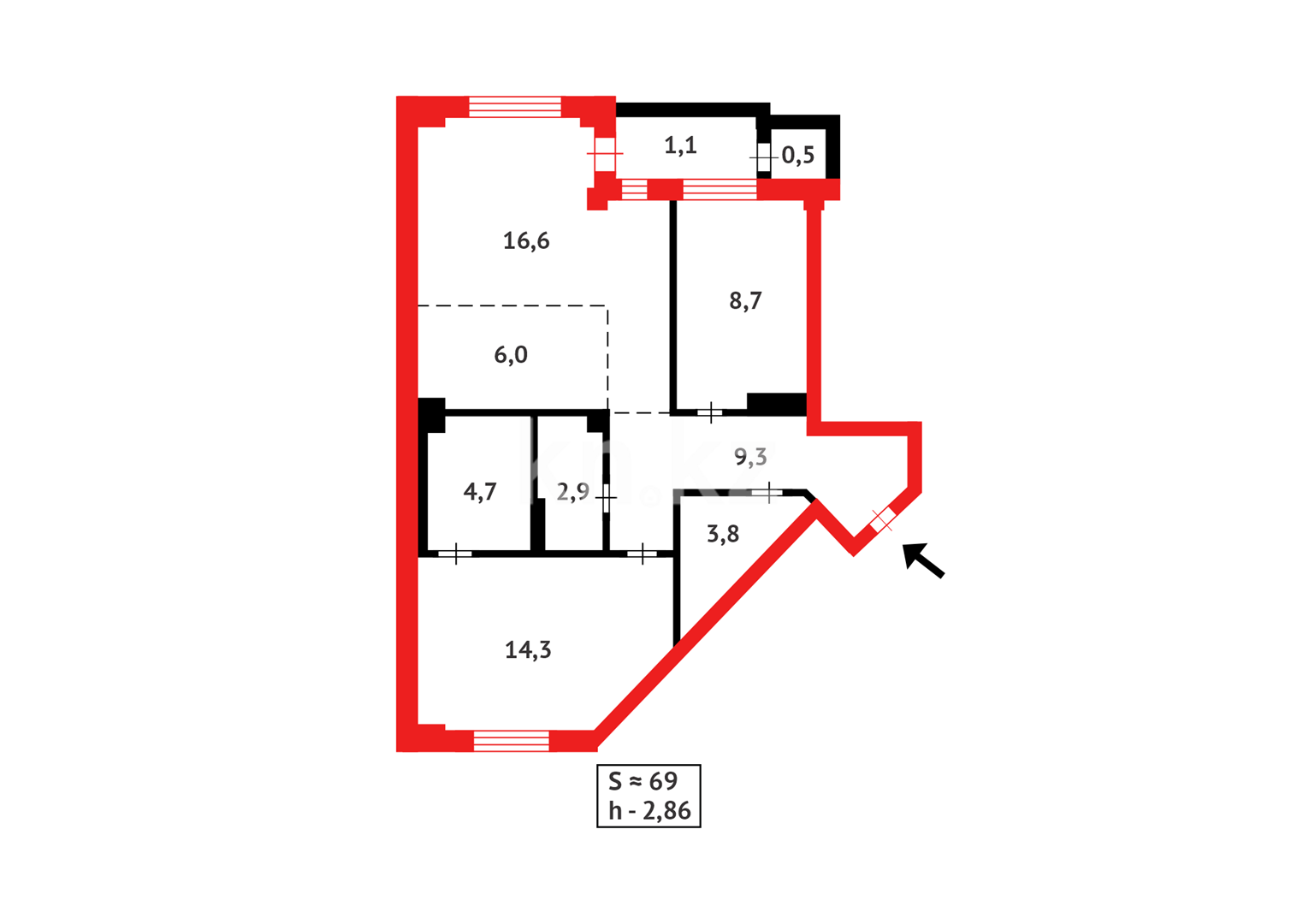 Продажа 3-комнатной квартиры, 68.5 м² - Продажа квартир в новостройках Астаны - страница 110 фото 10 из 10