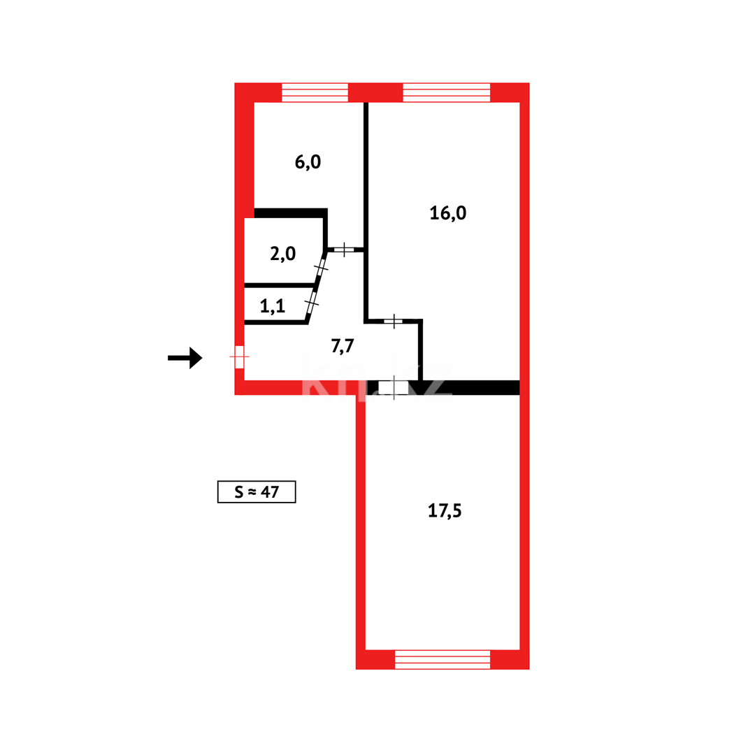 Продажа 2-комнатной квартиры, 43 м², мкр-н 18, дом  18 в Караганде - фото 11