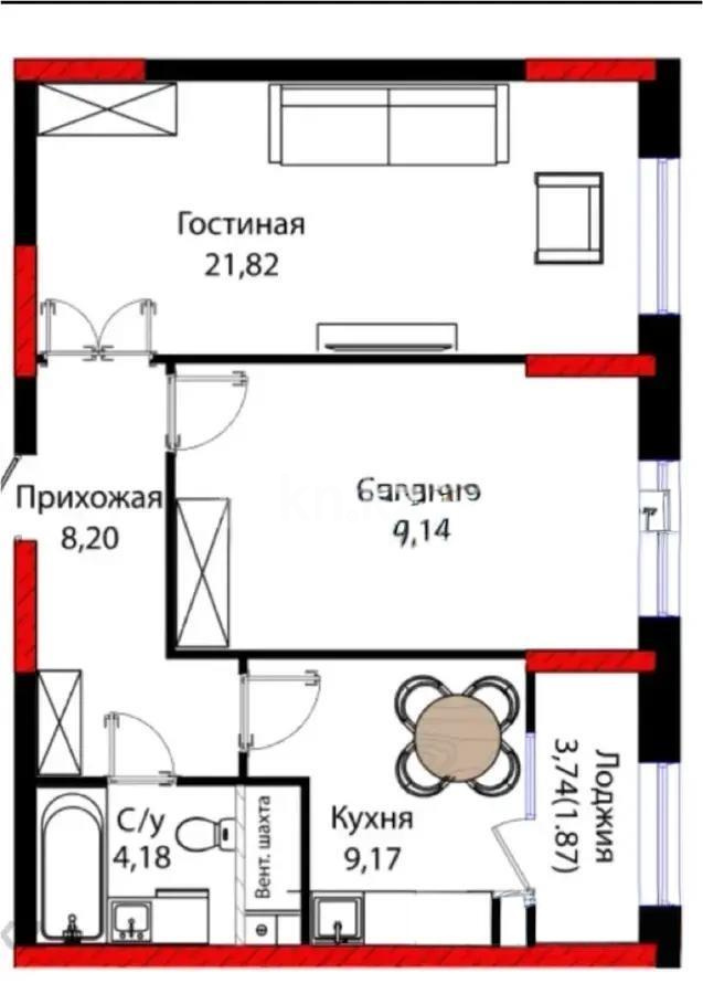 Продажа 2-комнатной квартиры, 64 м², ул. Бухар жырау, дом  12/2 - Продажа  двухкомнатных квартир в новостройках Астаны фото 1 из 1