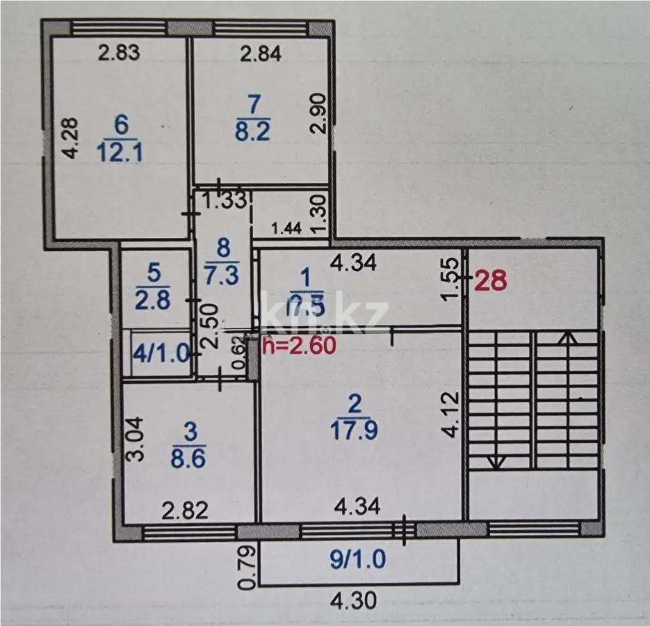 Продажа 3-комнатной квартиры, 65 м², ул. Рыскулова, дом  3 - Продажа  трехкомнатных квартир в Караганде фото 8 из 8
