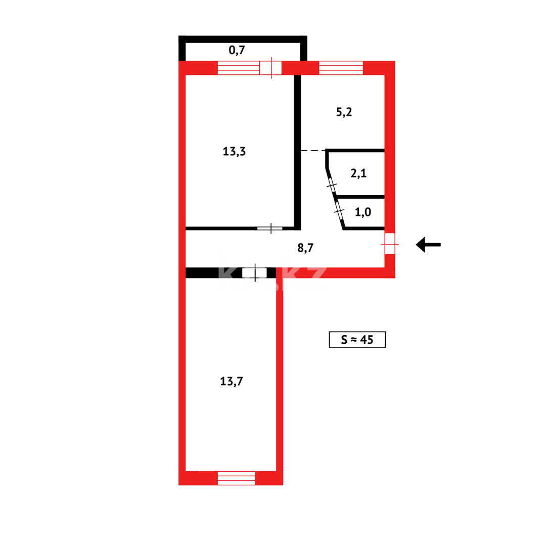 Продажа 2-комнатной квартиры, 46 м², ул. Локомотивная, дом  141 - Продажа жилой и коммерческой недвижимости в Казахстане фото 11 из 11