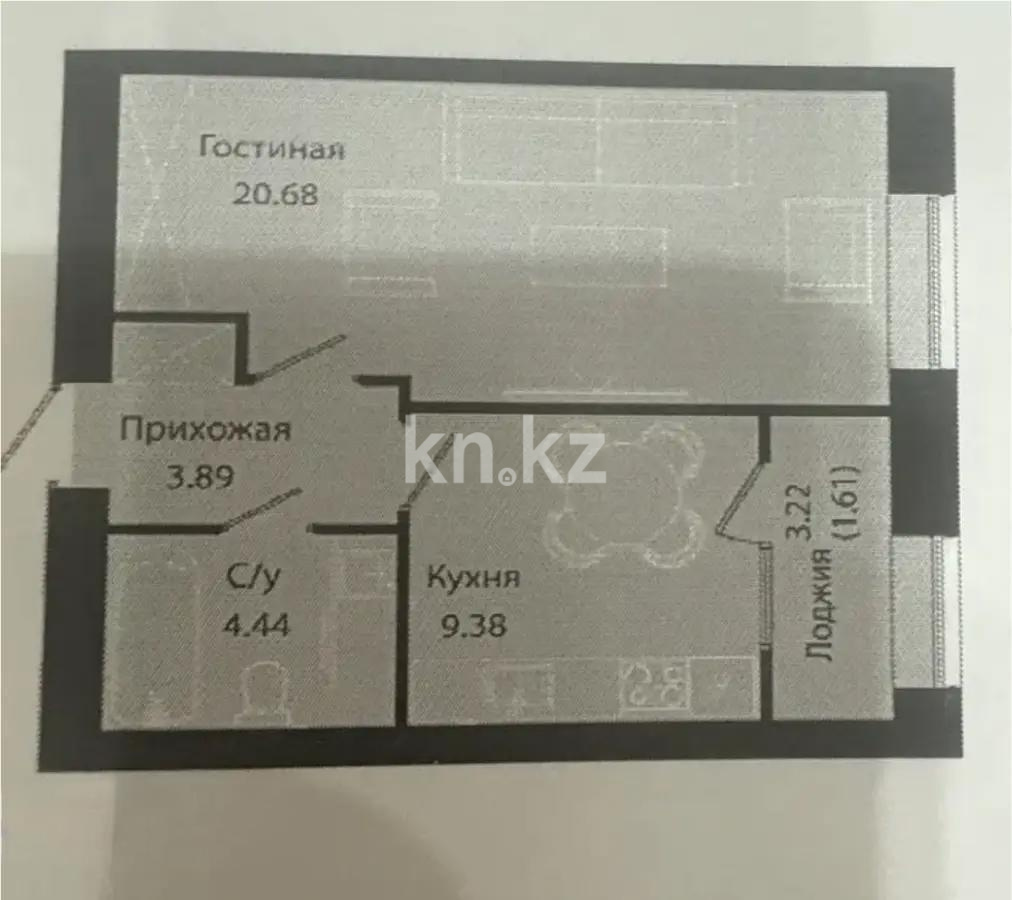 Продажа 1-комнатной квартиры, 40 м², ул. Е-34, дом  4 - Продажа квартир в новостройках Астаны без посредников с фото фото 1 из 1