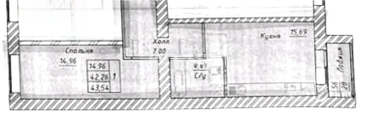 Продажа 1-комнатной квартиры, 43.54 м² в Астане