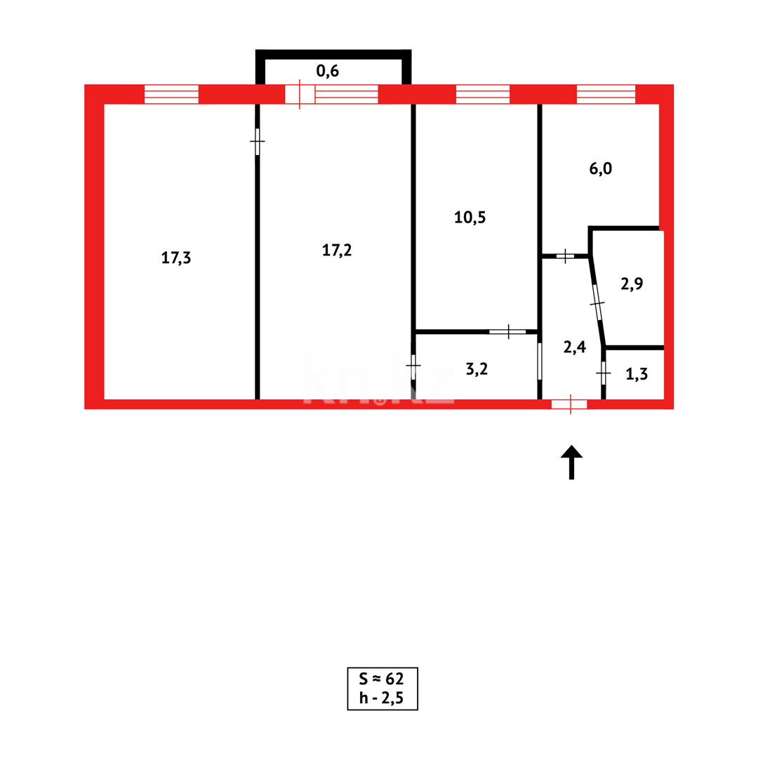Продажа 3-комнатной квартиры, 63 м² в Караганде - фото 22