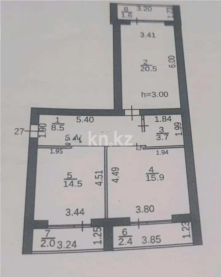 Продажа 2-комнатной квартиры, 69 м², ул. Муканова, дом  41/24 - Продажа  двухкомнатных квартир в Караганде фото 1 из 1