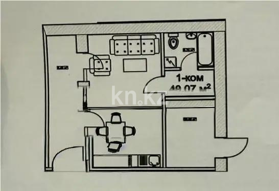 Продажа 1-комнатной квартиры, 41 м² в Астане