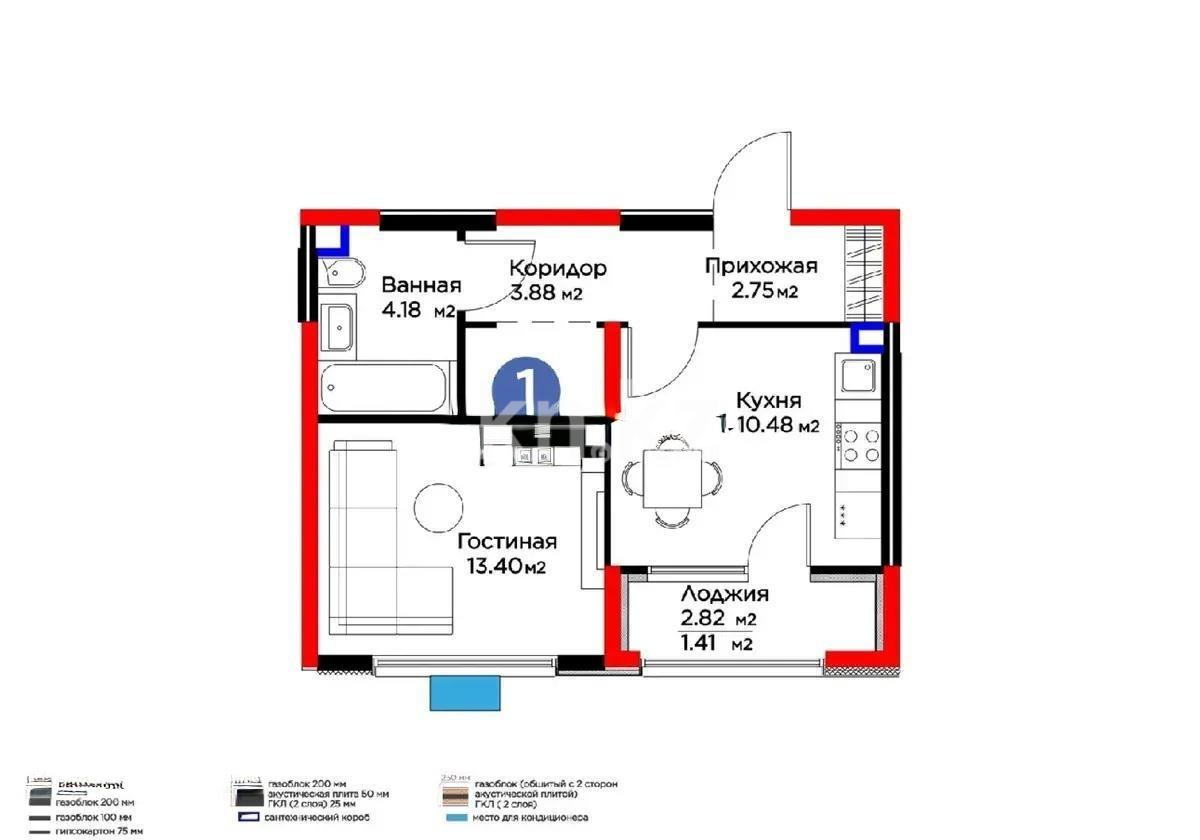 Продажа 1-комнатной квартиры, 36 м², ул. Момышулы, дом  11/14а - Продажа  однокомнатных квартир в новостройках Алматы без посредников фото 1 из 1