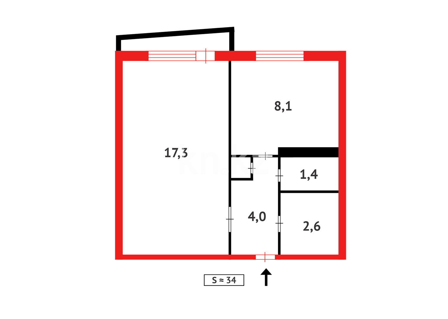 Продажа 1-комнатной квартиры, 36 м² - Продажа однокомнатных квартир в Темиртау - страница 2 фото 12 из 12