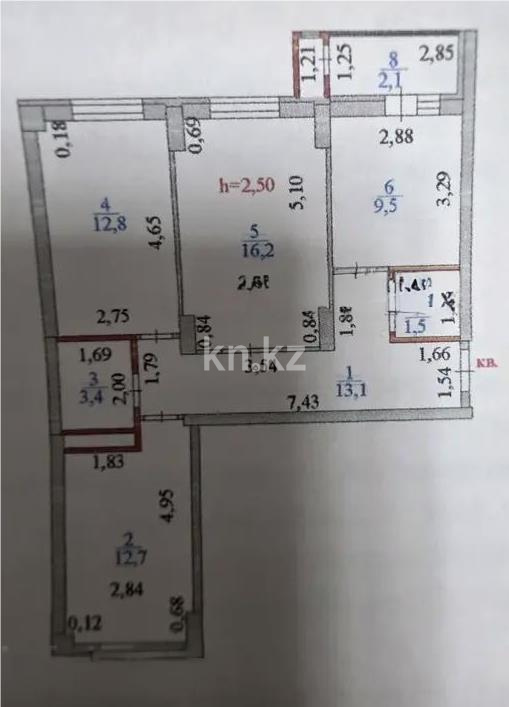 Продажа 3-комнатной квартиры, 71.3 м², пр. Кошкарбаева, дом  39 в Астане - фото 7