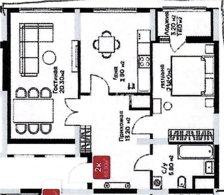 Продажа 2-комнатной квартиры, 68.3 м² в Астане - фото 5