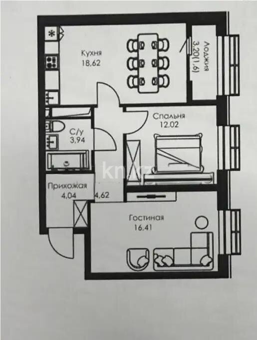 Продажа 2-комнатной квартиры, 61.25 м² в Алматы