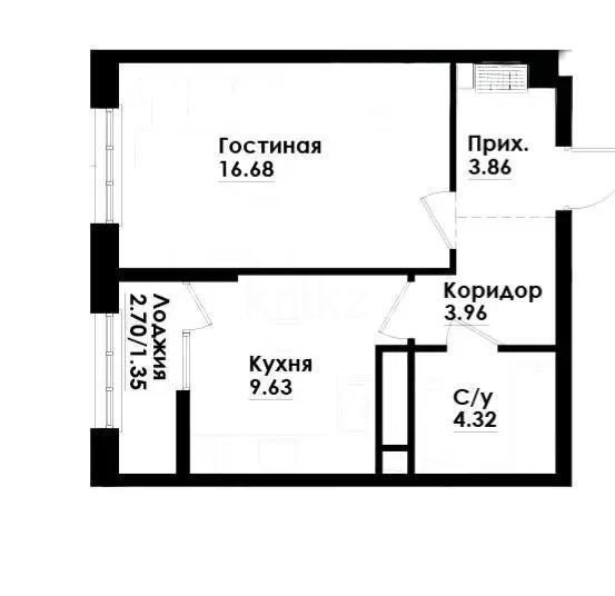 Продажа 2-комнатной квартиры, 40 м², ул. Толе би, дом  290/1 - Продажа и аренда недвижимости в Алматы фото 1 из 1