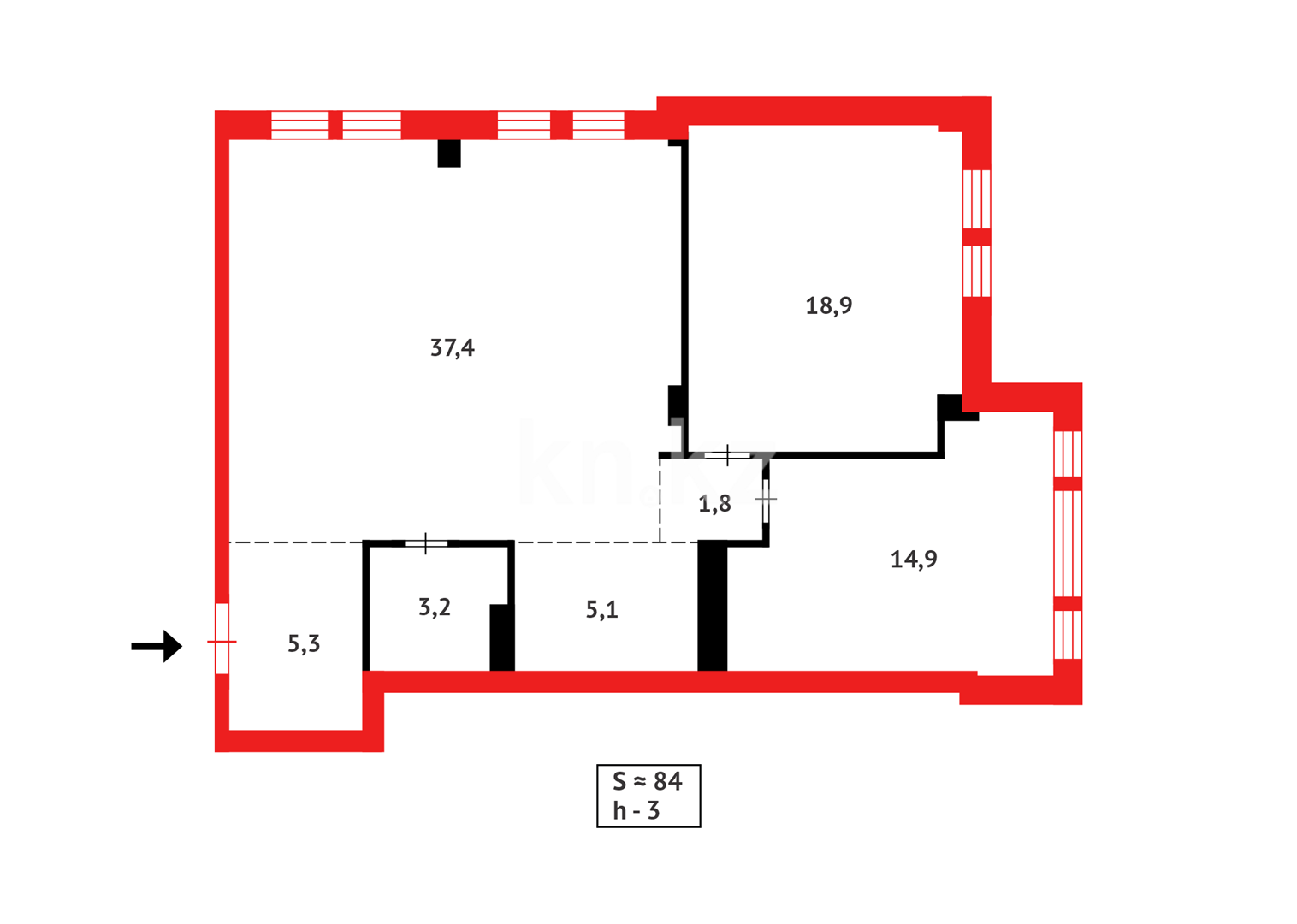 Продажа 3-комнатной квартиры, 86.6 м², ул. Храпатого в Астане - фото 12
