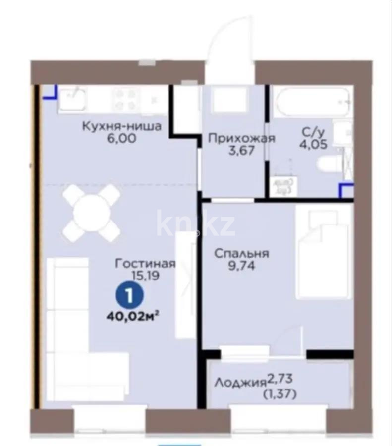 Продажа 2-комнатной квартиры, 40.2 м² - Продажа квартир в Казахстане - страница 16 фото 1 из 1