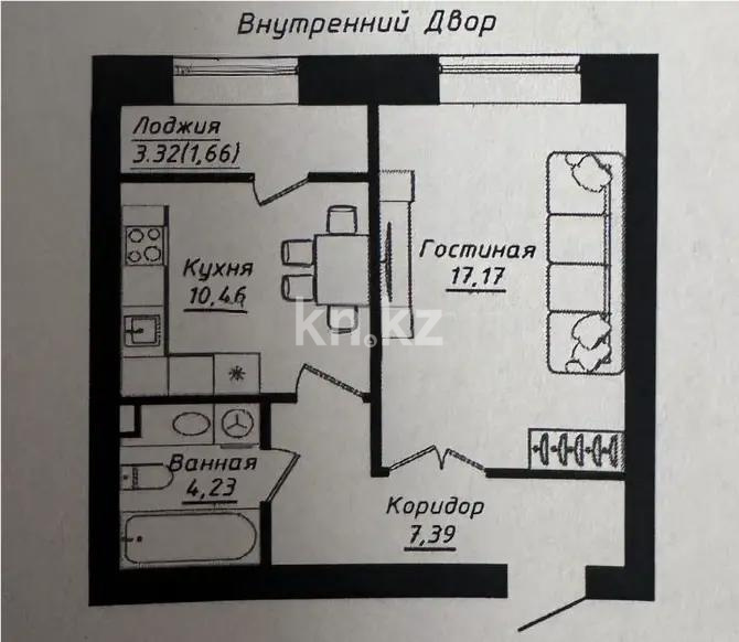Продажа 1-комнатной квартиры, 41 м², ул. Нажимеденова, дом  5 в Астане