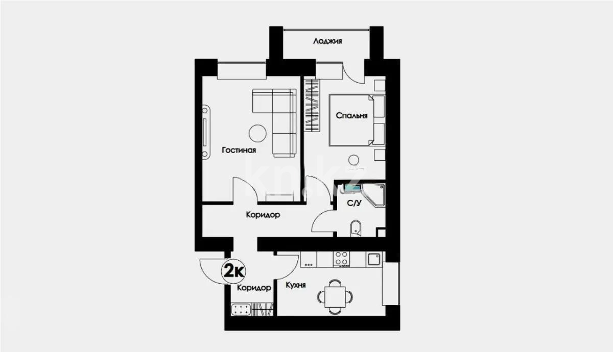 Продажа 2-комнатной квартиры, 52.8 м², ул. Е-181, дом  1/1 - Продажа  двухкомнатных квартир в новостройках Астаны без посредников фото 1 из 1