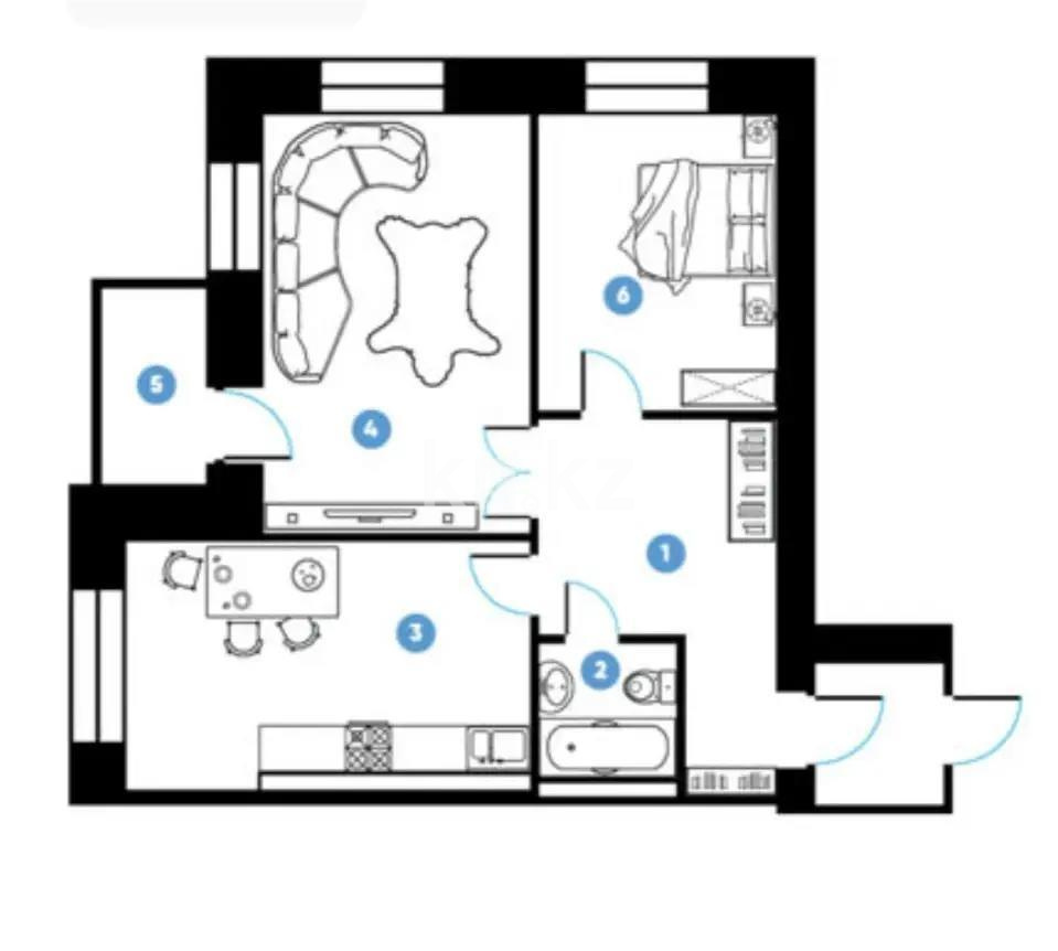 Продажа 2-комнатной квартиры, 71 м², мкр-н Гульдер-1, дом  3а в Караганде