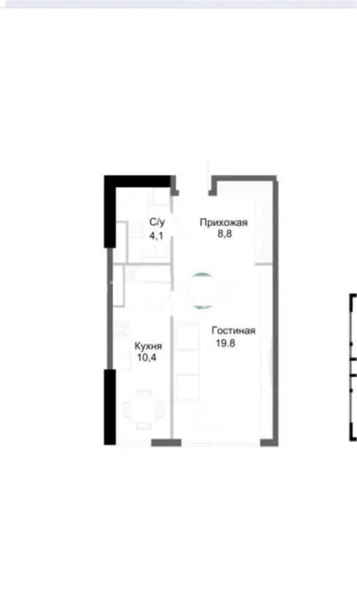 Продажа 2-комнатной квартиры, 44.3 м², ул. Ауэзова, дом  3/2 стр - Продажа квартир в новостройках Алматы с фото фото 1 из 1