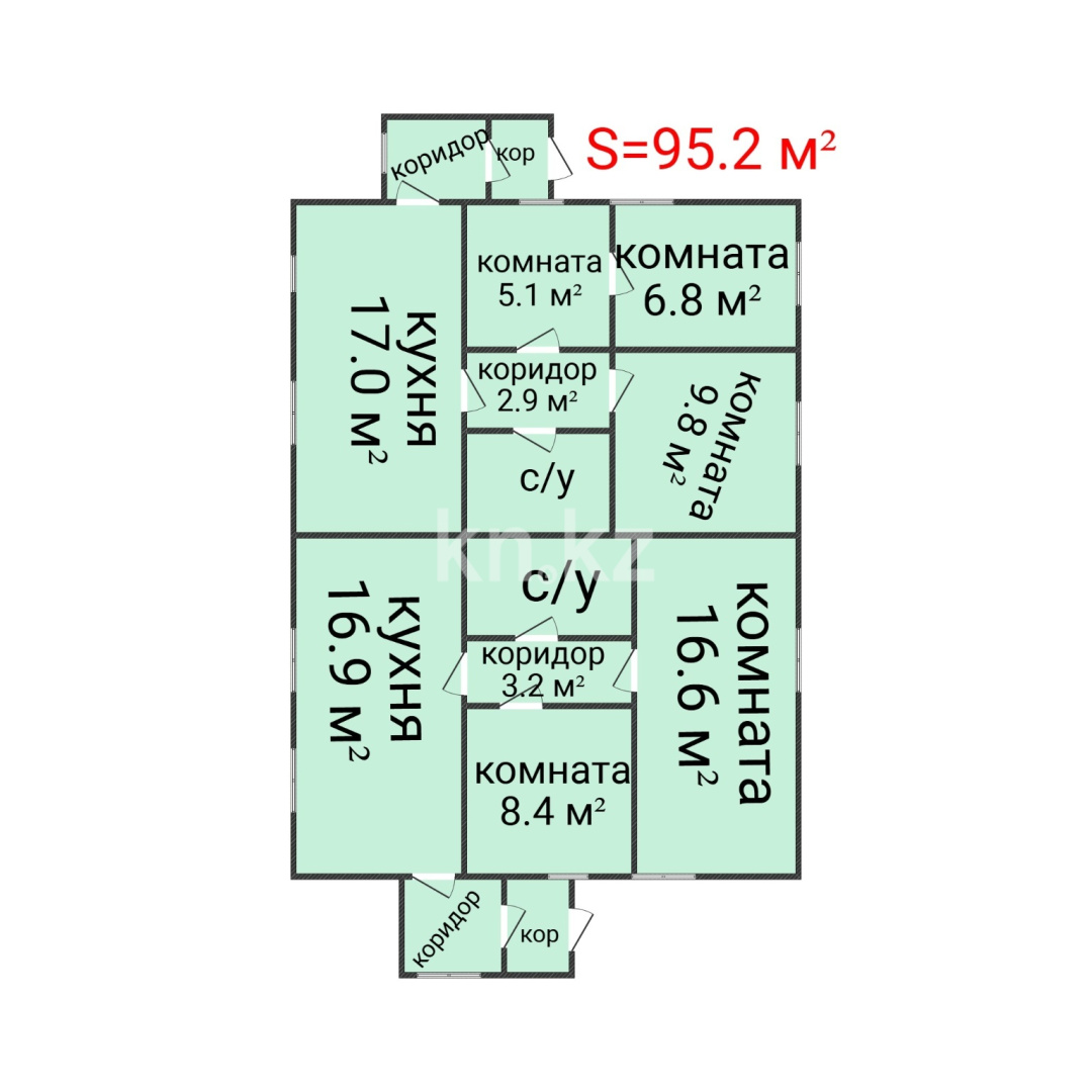 Продажа 5-комнатного дома, 95.2 м² - Продажа недвижимости в Костанае фото 3 из 23