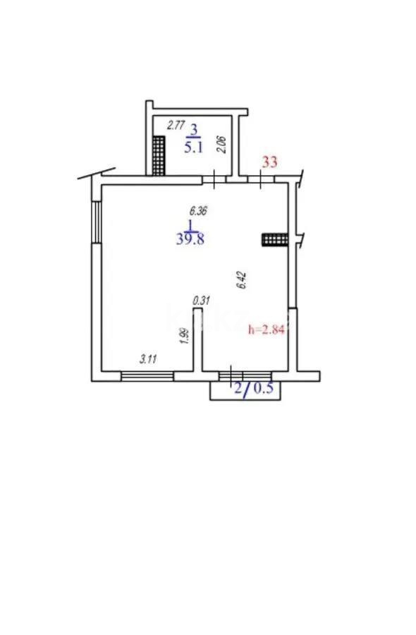 Продажа 1-комнатной квартиры, 45.57 м² в Алматы