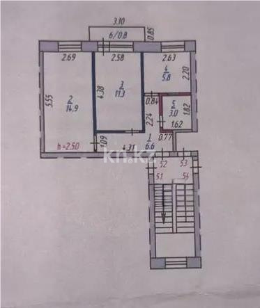Продажа 2-комнатной квартиры, 42 м² - Продажа двухкомнатных квартир в Темиртау фото 6 из 6