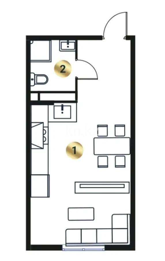 Продажа 1-комнатной квартиры, 36.7 м², ул. Сыбызгы, дом  100 стр - Продажа квартир в Алматы фото 1 из 1