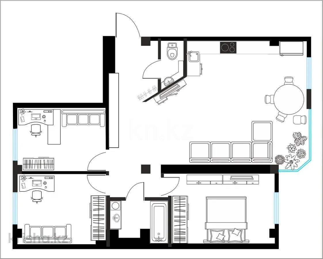 Продажа 4-комнатной квартиры, 98 м² в Астане
