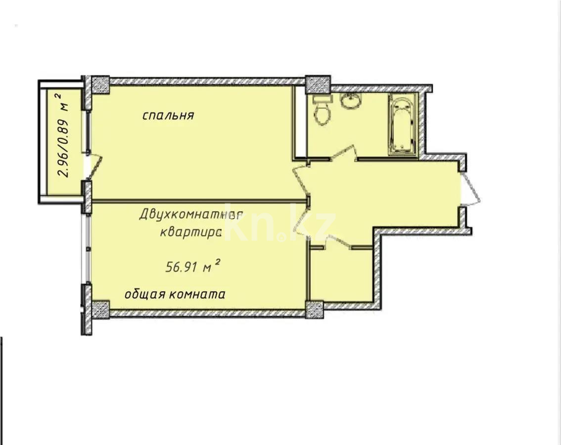 Продажа 2-комнатной квартиры, 56 м² - Продажа квартир в Алматы - страница 3 фото 1 из 1