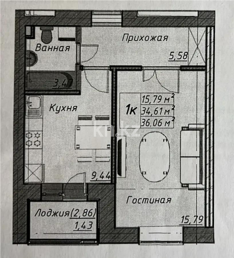 Продажа 1-комнатной квартиры, 36.6 м², ул. Байтурсынова, дом  36 в Астане - фото 5
