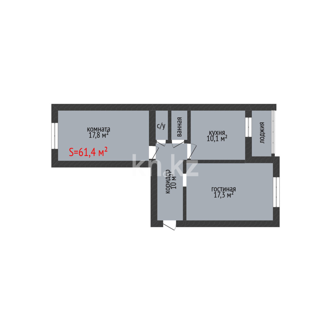 Продажа 2-комнатной квартиры, 61.4 м² - Продажа недвижимости в Костанае фото 2 из 18